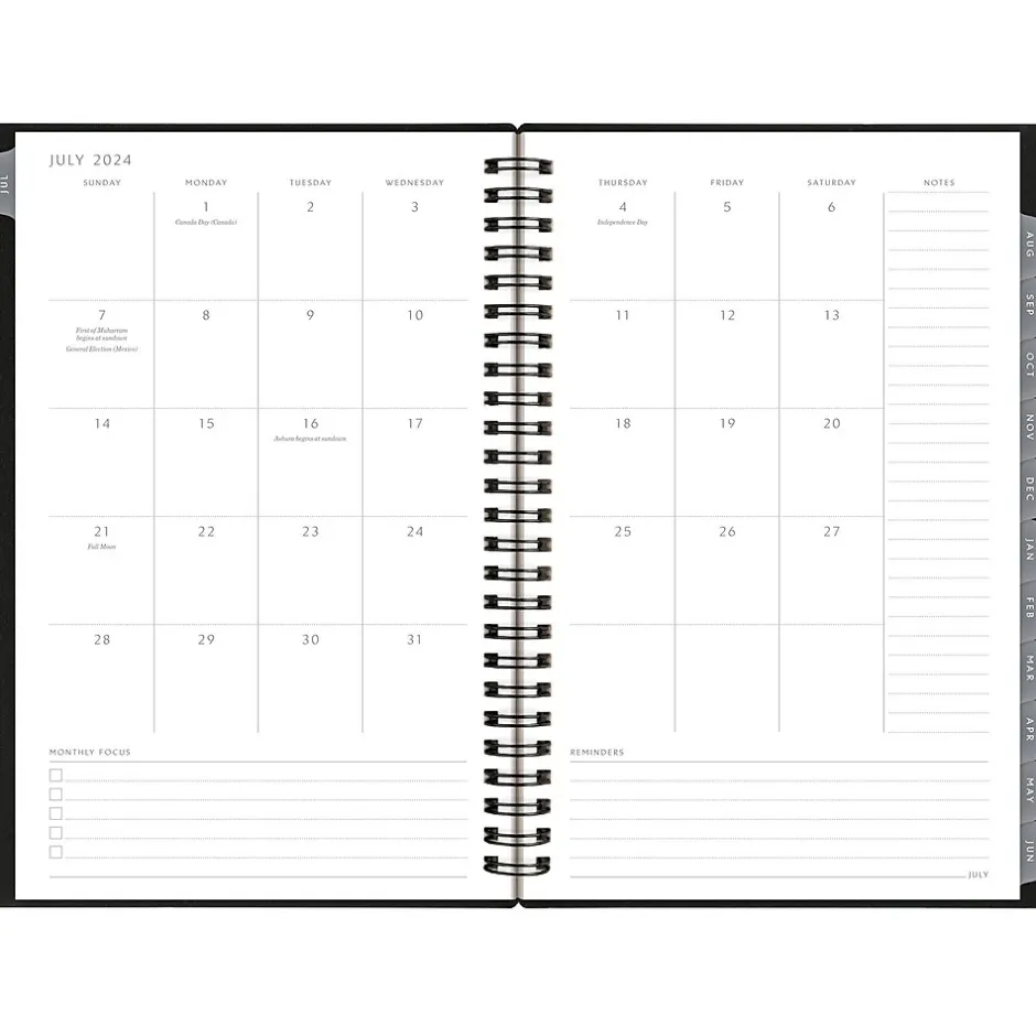 AT-A-GLANCE 2024-2025 Elevation 5.5" x 8.5" Academic Weekly & Monthly Planner, Poly Cover, Black (75-101P-05-25) Sale