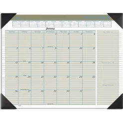 AT-A-GLANCE 2025 Executive 21.75" x 17" Monthly Desk Pad Calendar, Green/White (HT1500-25) New