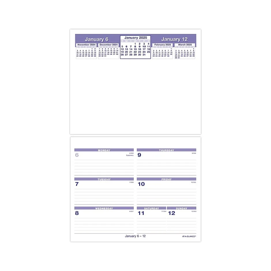 AT-A-GLANCE 2025 Flip-A-Week 7" x 5.5" Weekly Desk Calendar Refill, White/Blue (SW705X-50-25) Sale