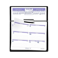 AT-A-GLANCE 2025 Flip-A-Week 5.5" x 7" Weekly Desk Calendar, White/Purple (SW700X-00-25) Hot