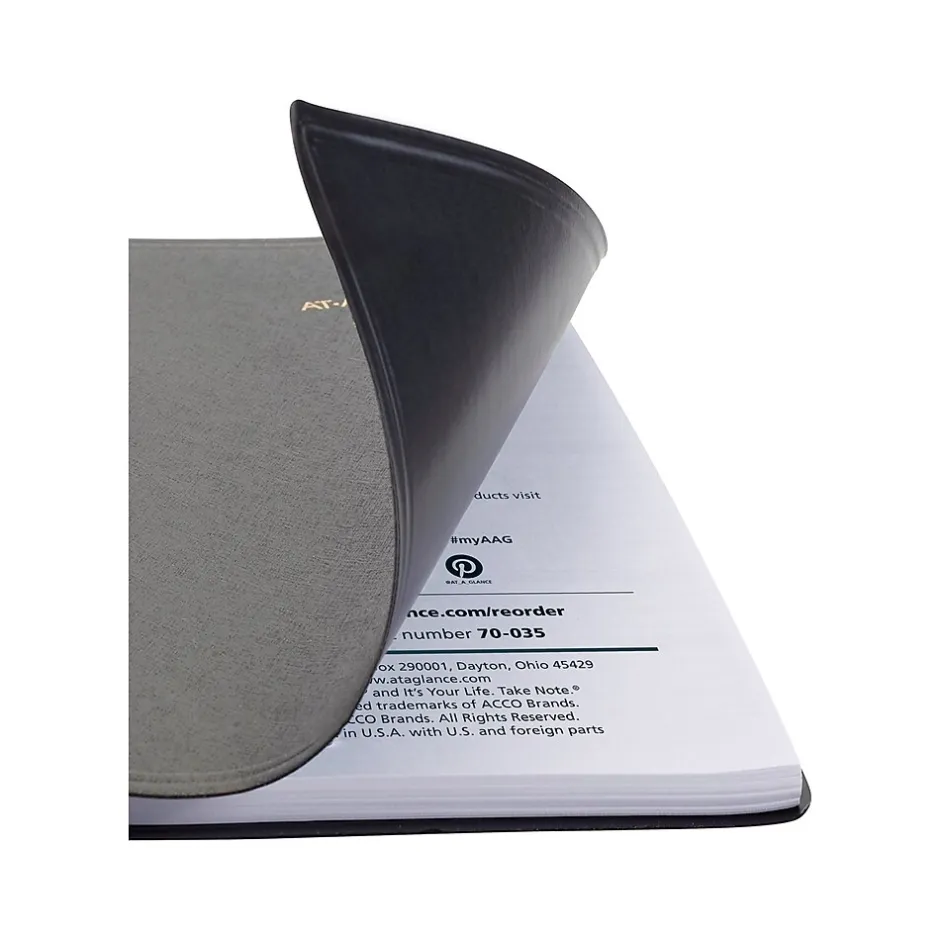 AT-A-GLANCE 2025 24-Hour 5" x 8" Daily Appointment Book Planner, Faux Leather Cover, Black (70-203-05-25) Online