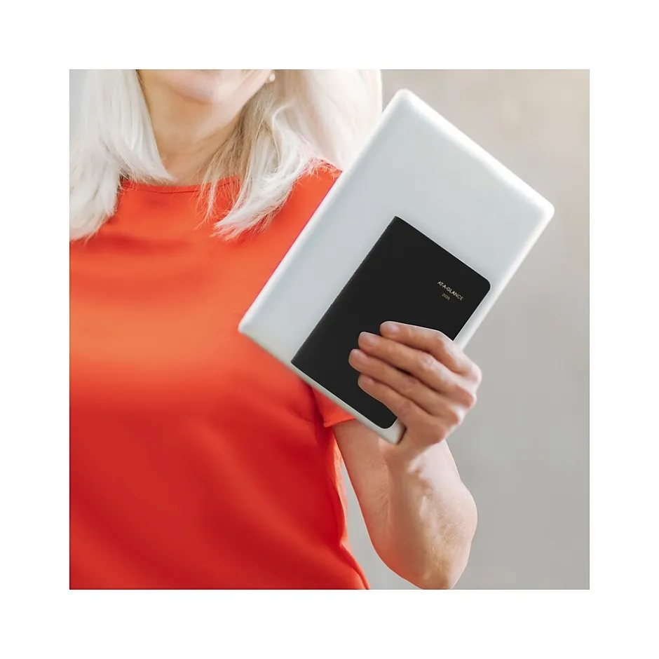 AT-A-GLANCE 2025 24-Hour 5" x 8" Daily Appointment Book Planner, Faux Leather Cover, Black (70-203-05-25) Online