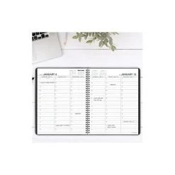 AT-A-GLANCE 2025 Large Print 8.25" x 11" Weekly Appointment Book, Faux Leather Cover, Black (70-LP01-05-25) Clearance