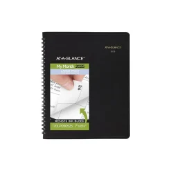 AT-A-GLANCE 2025 Large Print 7" x 8.75" Monthly Planner, Faux Leather Cover, Black (70-LP09-05-25)
