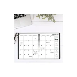 AT-A-GLANCE 2025 Large Print 7" x 8.75" Monthly Planner, Faux Leather Cover, Black (70-LP09-05-25)