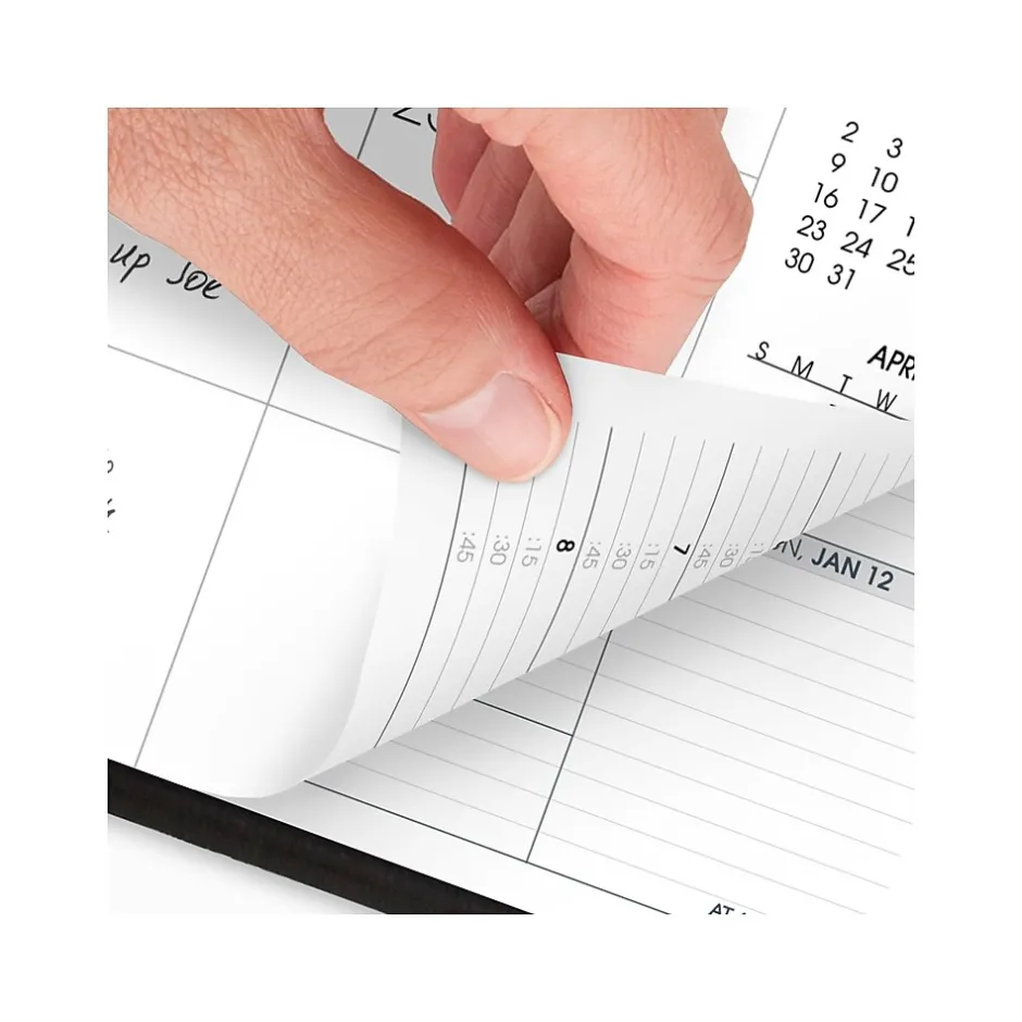 AT-A-GLANCE 2025 Move-a-Page 8.75" x 11" Weekly & Monthly Appointment Book, Poly Cover, Black (70-950E-05-25) New