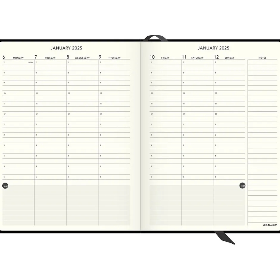 AT-A-GLANCE 2025 Plan. Write. Remember. 7.5" x 10" Weekly & Monthly Appointment Book, Hardsided Cover, Black (70-6950-05-25) New