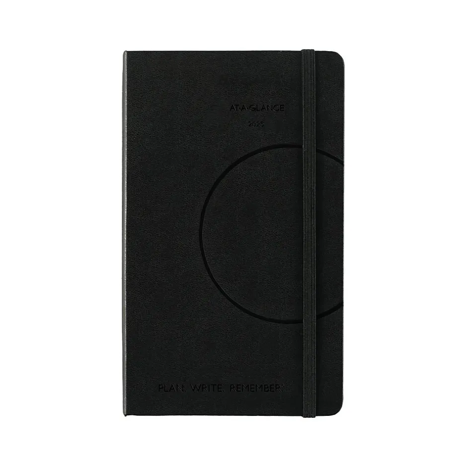 AT-A-GLANCE 2025 Plan. Write. Remember. 5" x 8.25" Daily Planner, Hardsided Cover, Black (70-6800-05-25) Online