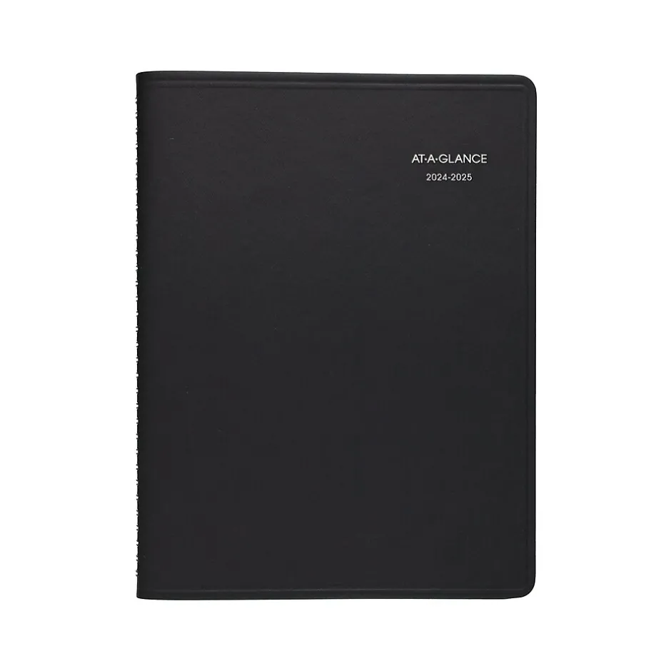 AT-A-GLANCE 2024-2025 QuickNotes 8" x 10" Academic Weekly & Monthly Planner, Faux Leather Cover, Black (76-11-05-25) Clearance