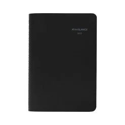 AT-A-GLANCE 2025 QuickNotes 5" x 8" Daily & Monthly Appointment Book, Faux Leather Cover, Black (76-04-05-25) Outlet