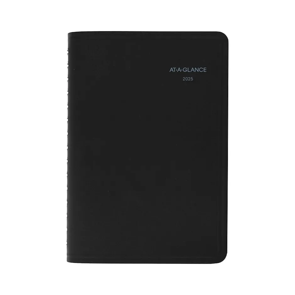 AT-A-GLANCE 2025 QuickNotes 5" x 8" Daily & Monthly Appointment Book, Faux Leather Cover, Black (76-04-05-25) Outlet