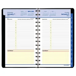 AT-A-GLANCE 2025 QuickNotes 5" x 8" Daily & Monthly Appointment Book, Faux Leather Cover, Black (76-04-05-25) Outlet