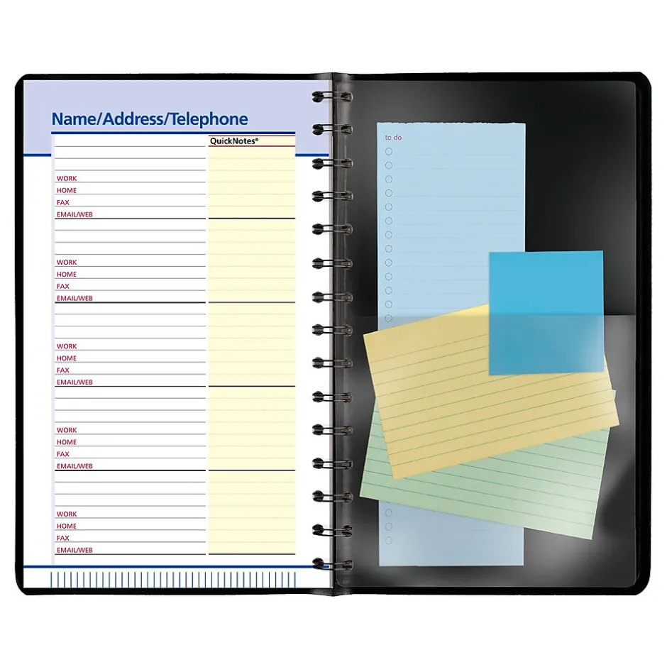 AT-A-GLANCE 2025 QuickNotes 5" x 8" Daily & Monthly Appointment Book, Faux Leather Cover, Black (76-04-05-25) Outlet