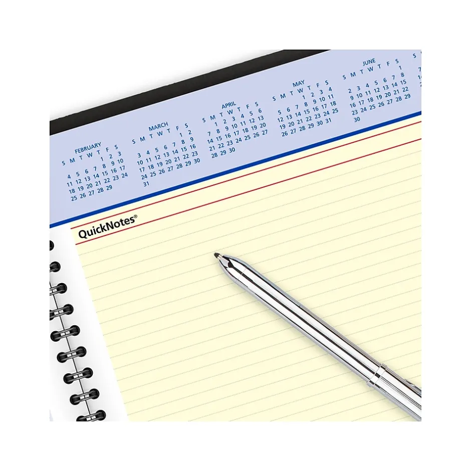 AT-A-GLANCE 2025 QuickNotes 8" x 10" Weekly & Monthly Appointment Book, Faux Leather Cover, Black (76-01-05-25) Discount