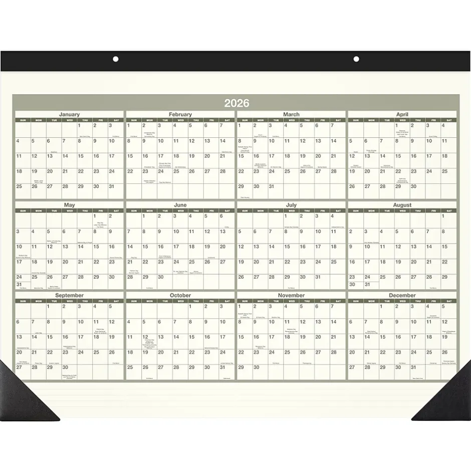 AT-A-GLANCE 2025 Recycled 21.75" x 17" Monthly Desk Calendar, Green/Black (SK32G-00-25) Sale