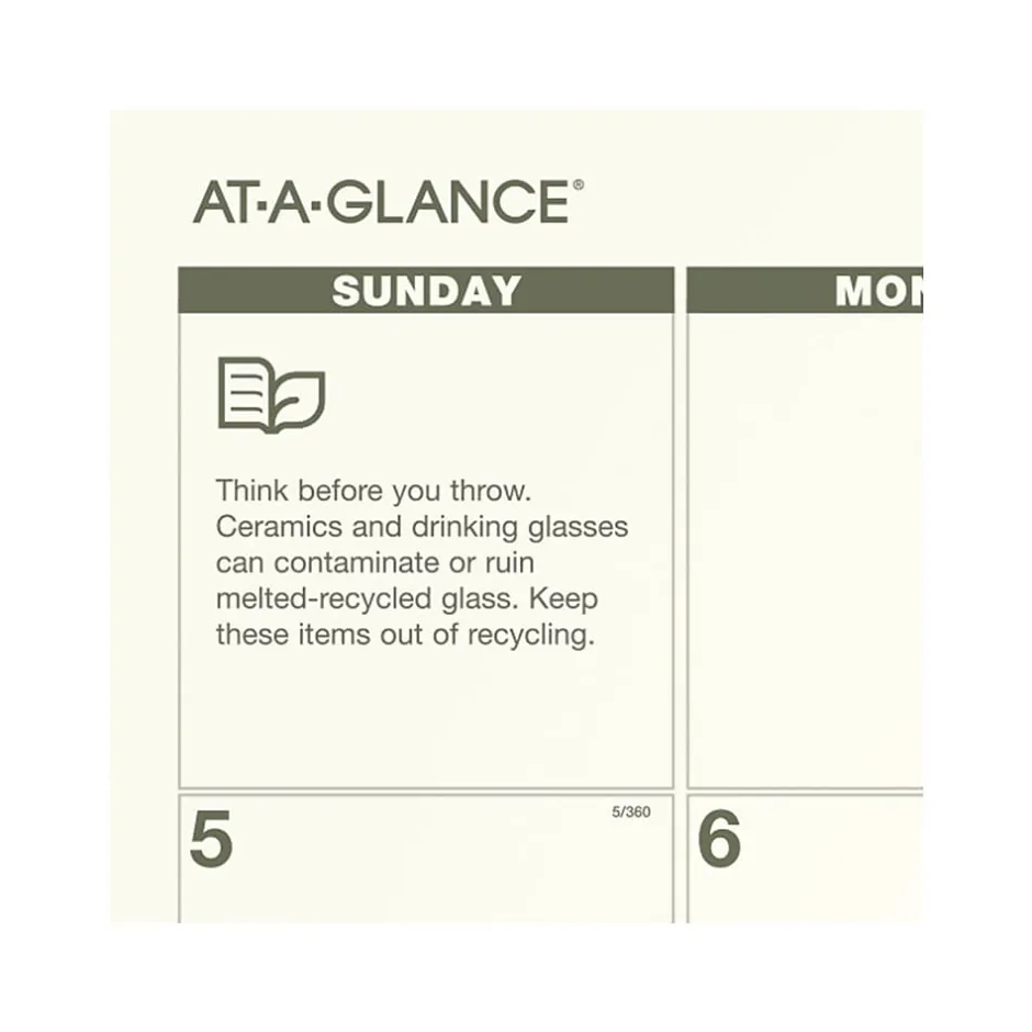 AT-A-GLANCE 2025 Recycled 21.75" x 17" Monthly Desk Calendar, Green/Black (SK32G-00-25) Sale