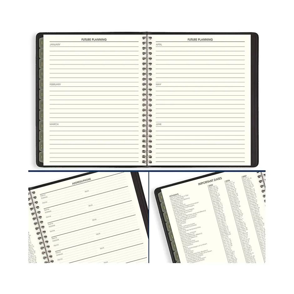 AT-A-GLANCE 2025 Recycled 7" x 8.75" Monthly Planner, Faux Leather Cover, Black (70-120G-05-25) Sale