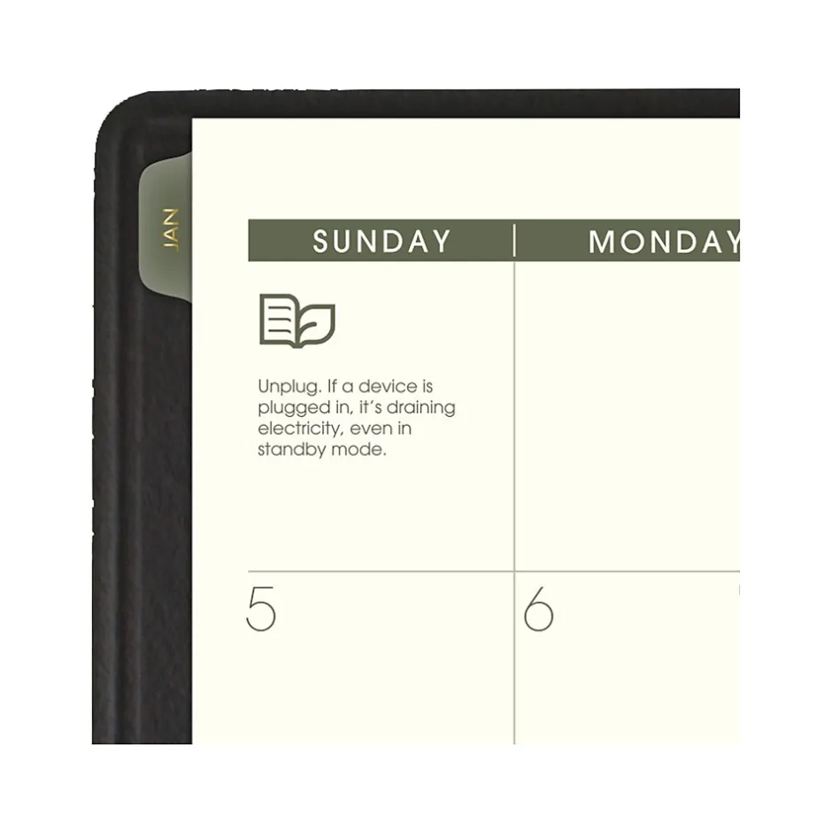 AT-A-GLANCE 2025 Recycled 7" x 8.75" Monthly Planner, Faux Leather Cover, Black (70-120G-05-25) Sale