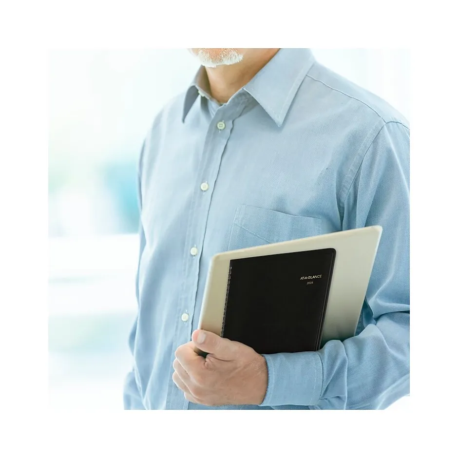 AT-A-GLANCE 2025 Recycled 7" x 8.75" Monthly Planner, Faux Leather Cover, Black (70-120G-05-25) Sale