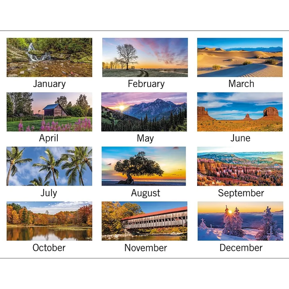 AT-A-GLANCE 2025 Scenic 12" x 27" Three-Month Wall Calendar (DMW503-28-25) New