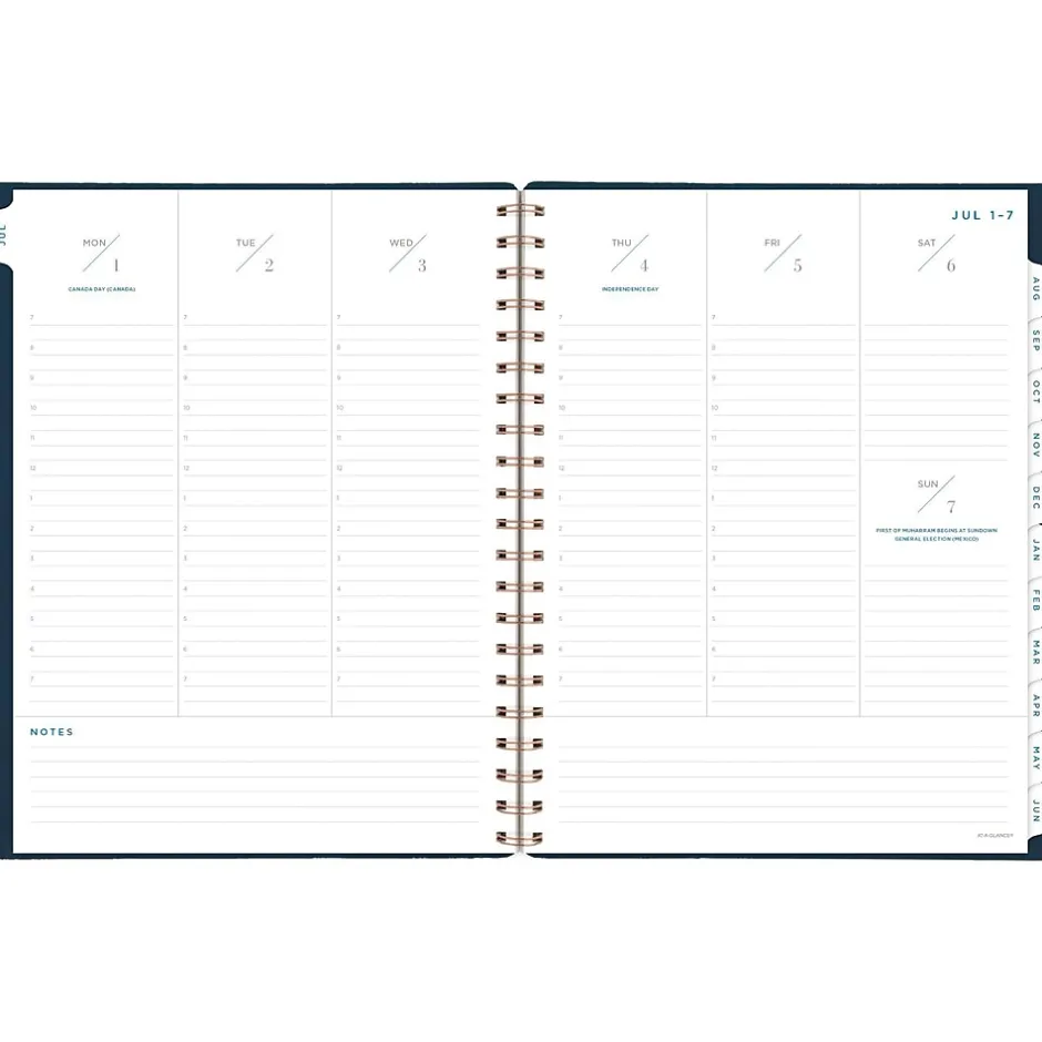 AT-A-GLANCE 2024-2025 Signature 8.5" x 11" Academic Weekly & Monthly Planner, Faux Leather Cover, Navy (YP905A-20-25) Online