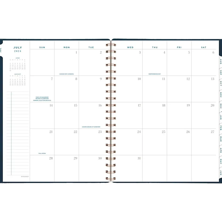 AT-A-GLANCE 2024-2025 Signature 8.5" x 11" Academic Weekly & Monthly Planner, Faux Leather Cover, Navy (YP905A-20-25) Online
