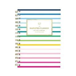 AT-A-GLANCE 2024-2025 Simplified by Emily Ley Happy Stripe 5.5" x 8.5" Academic Weekly & Monthly Planner, Poly Cover New