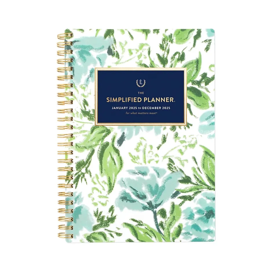 AT-A-GLANCE 2025 Simplified by Emily Ley Greenbriar Floral 5.5" x 8.5" Weekly & Monthly Planner, Poly Cover, Multicolor Best