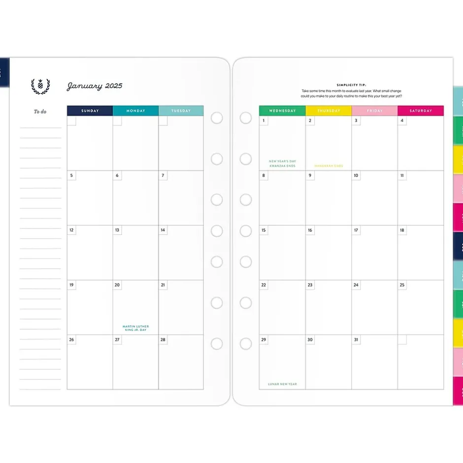 AT-A-GLANCE 2025 Simplified by Emily Ley 8.5" x 5.5" Monthly Planner Refill, Multicolor (EL100-4211-25) Sale