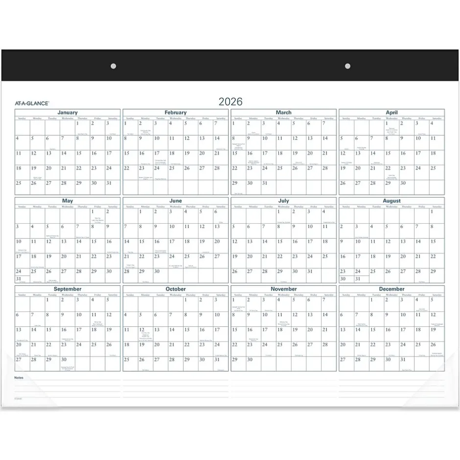 AT-A-GLANCE 2025 Success 21.75" x 17" Monthly Desk Pad Calendar, White/Blue (ST24-00-25) Clearance