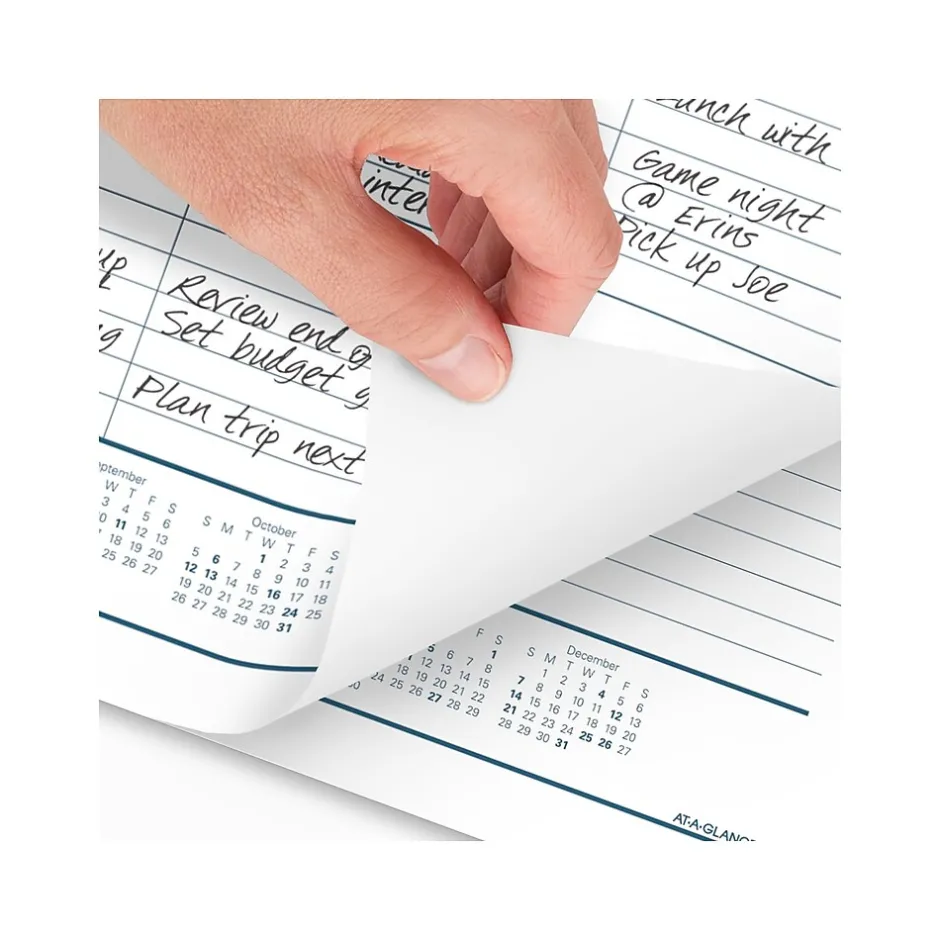 AT-A-GLANCE 2025 Success 21.75" x 17" Monthly Desk Pad Calendar, White/Blue (ST24-00-25) Clearance