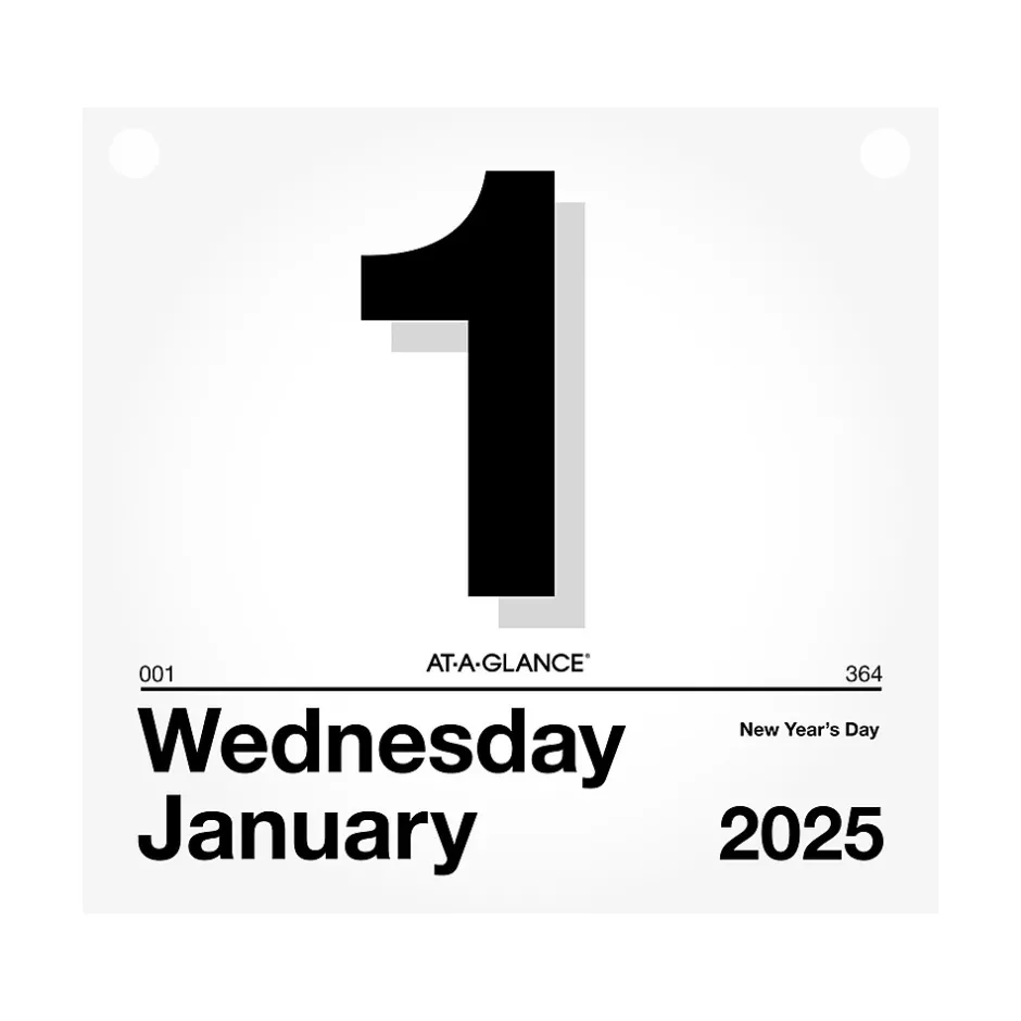 AT-A-GLANCE 2025 Today Is 8.5" x 8" Daily Calendar Refill, White/Black (K4-50-25) Hot