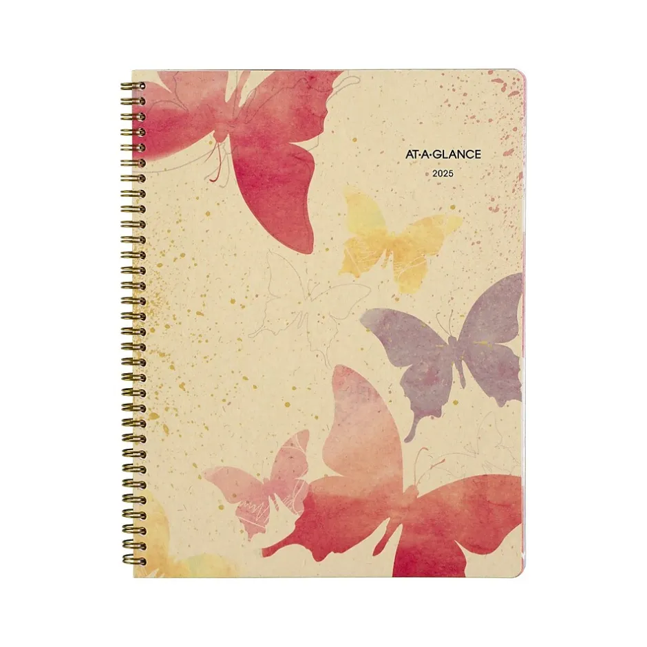 AT-A-GLANCE 2025 Watercolors 8.5" x 11" Weekly & Monthly Planner, Paper Cover, Multicolor (791-905G-25) Hot