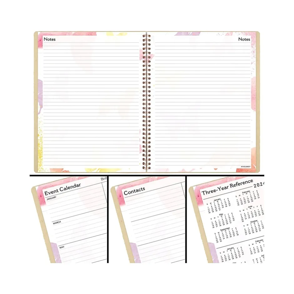 AT-A-GLANCE 2025 Watercolors 8.5" x 11" Weekly & Monthly Planner, Paper Cover, Multicolor (791-905G-25) Hot