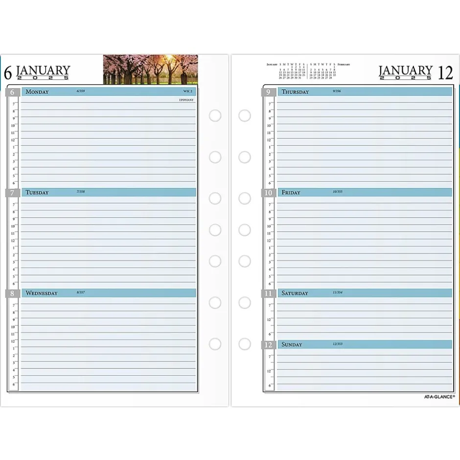 AT-A-GLANCE 2025 Zenscapes 8.5" x 5.5" Weekly & Monthly Planner Refill, Multicolor (281-285Y-25) Clearance