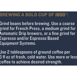 Coffee<1850 Black Gold, Dark Roast Coffee, Whole Bean, 2-Pound (2550021522)
