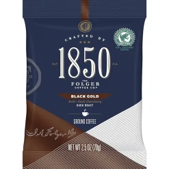 Coffee<1850 Black Gold Ground Coffee, Fraction Pack, Dark Roast, 2.5 oz., 24/Carton (SMU02151)