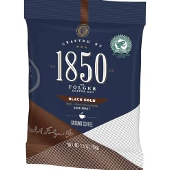 Coffee<1850 Black Gold Ground Coffee, Fraction Pack, Dark Roast, 2.5 oz., 24/Carton (SMU02151)