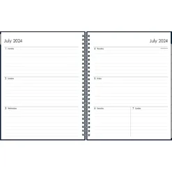 Blue Sky 2024-2025 7" x 9" Academic Weekly & Monthly Planner, Plastic Cover, Solid Navy (148675-A25) Discount