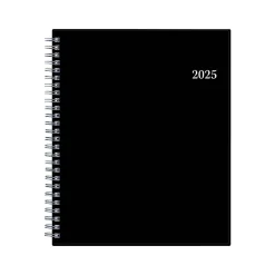 Blue Sky 2025 7" x 9" Monthly Planner, Plastic Cover, Black (150855) New