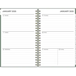 Blue Sky 2025 5" x 8" Weekly & Monthly Planner, Plastic Cover, Linden Green (148237) Outlet
