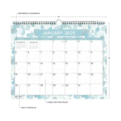 Blue Sky 2025 Amitza Blue 15" x 12" Monthly Wall Calendar, Blue/White (148772-25) New