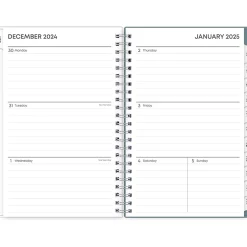 Blue Sky 2025 Amitza Blue 5" x 8" Weekly & Monthly Planner, Plastic Cover, Blue/White (148766-25) Clearance