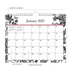 Blue Sky 2025 Analeis 11" x 8.75" Monthly Wall Calendar, White/Black (100028-25) New