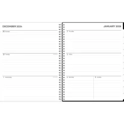 Blue Sky 2025 Analeis 8.5" x 11" Weekly & Monthly Planner, Plastic Cover, White/Black (100001-25) Clearance