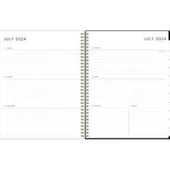 Blue Sky 2024-2025 Ashley G Leopard Black 8.5" x 11" Academic Weekly & Monthly Planner, Plastic Cover, Black/Beige Clearance