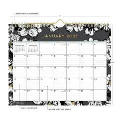 Blue Sky 2025 Baccara Dark 11" x 8.75" Monthly Wall Calendar (116052-25) Hot