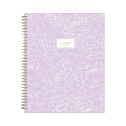 Blue Sky 2024-2025 Belinda Selene Sienna Lilac 8.5" x 11" Academic Weekly & Monthly Planner, Plastic Cover, Purple/White Hot