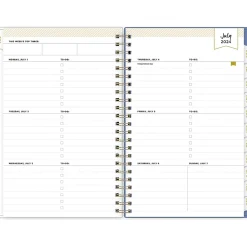 Blue Sky 2024-2025 Day Designer Climbing Floral Blush 5" x 8" Academic Weekly & Monthly Planner, Plastic Cover, Multicolor New