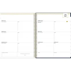 Blue Sky 2024-2025 Day Designer Peyton Navy 8.5" x 11" Academic Weekly & Monthly Planner, Plastic Cover, Multicolor New